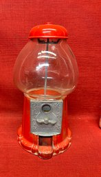 Glass Globe Red Gum Ball Machine