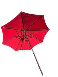 Large Red Cloth Outdoor Table Umbrella