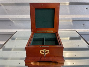 Wooden Jewelry Box With Key