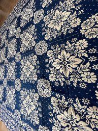 Blue And White Twin Size Cotton  Bed Quilt