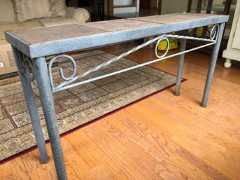 Iron Console Table With Tiled Top