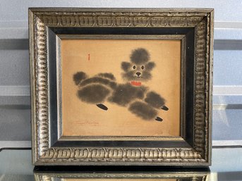 Vintage Framed Margaret Ann Gaug Signed Poodle Print