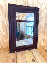 Antique Double Mirror Wood Frame- Some Chips In Veneer