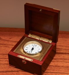 Tiffany Wood And Gold Travel Clock