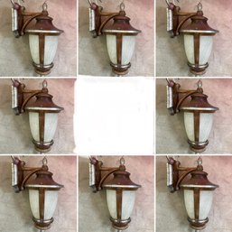 Eight Single Light Mossoro Walnut Outdoor Wall Lantern Sconces