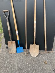 Yard Tools Rake, Shovel , Flat Spade , Scrapper, Claw Hoe