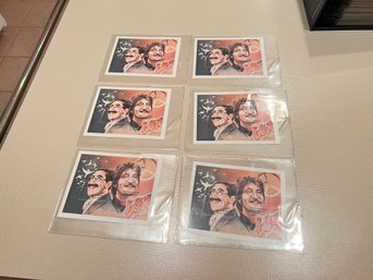 Lot Of 6 John Lennon And Groucho Marx Jumbo Stamps With COA