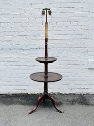 Vintage 2- Tier Dumbwaiter Table Floor Lamp