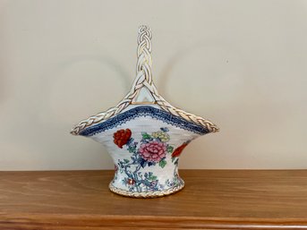 Losol Ware Chusan Large Porcelain Basket By Keeling & Co. Burslem, England