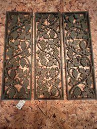 3 Matching Unpainted Iron Wall Decorations