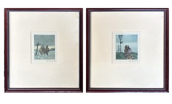 Pair Of Vintage Etchings By Adolf Hintzpeter (1879-1946)