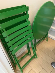 Green Metal Bistro Table And Chairs