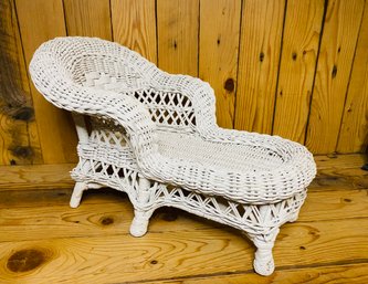 Vintage Wicker Doll Chaise Lounge