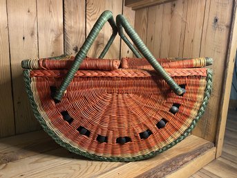 Fabulous Extra Large Vintage Wicker Watermelon Basket