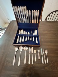 Silver Plate Service For 6 With Serving Pieces, And Box