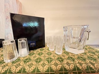 Serves Ice Bucket, NIB Shot Glasses, S & P Shakers