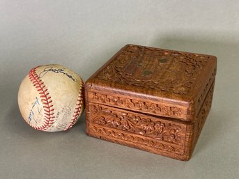 Signed Baseball & Wooden Box