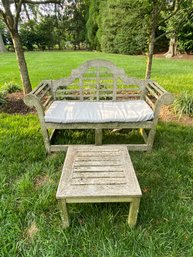 Petite Teak Garden Bench & Table  (1 Of 2)