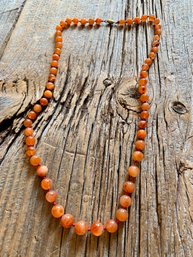 Vintage Orange Agate Beaded Necklace