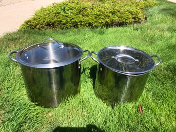 2 Large Stainless Lobster Pots