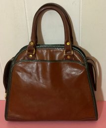 Brahmin Brown Leather 2 Handle Handbag