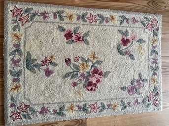 Floral Rug, With Stars, Roses, Soft Palate Of Color