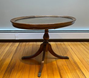 True Grand Rapids Oval Brass Footed Glass Tray Table