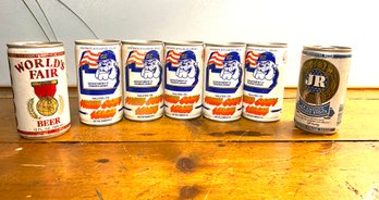 Vintage Marine Corp League Beer Cans, Worlds Fair And JR Are Full
