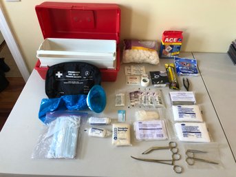 First Aid Tackle Box And Supplies