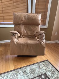 Contemporary Tan Leather Recliner