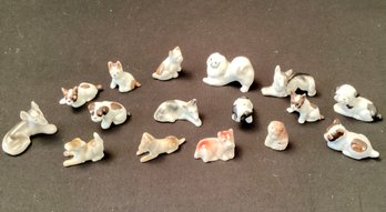 16 Vintage Miniature Dog Figurines Dogs Adorable Collection