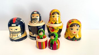 NY Giants Football And Traditional Russian Nesting Dolls