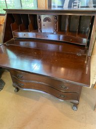 Antique Claw Foot Drop Front Secretary Desk