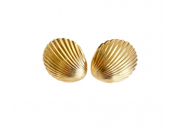 Pair Of 14K Gold Shell Form Earrings 4 DWT