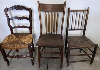 Three Miscellaneous Hardwood Chairs