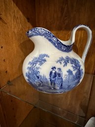 Doulton Blue & White Pitcher