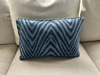 Blue On Blue Zebra Throw Pillow With Down Insert