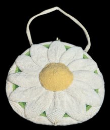 1960s Amazing Glass Micro Beaded Sunflower Purse