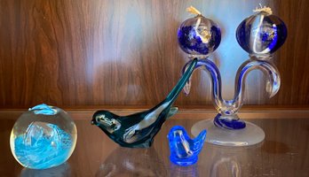 Four Pieces Of Art Glass