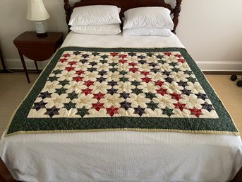 Americana Style Handmade Star Patchwork Lap Quilt