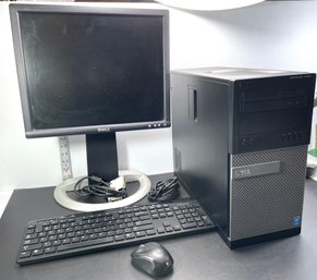Dell Optiplex 720 Pc Computer Tower - Dell 1704 Adjustable 15' Monitor . Keyboard And Mouse