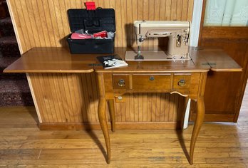 Singer Sewing Machine, Wooden Cabinet, Plus