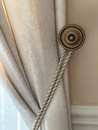 Curtain Drapery Panels, Valance, Decorative Tassels And Rosette Curtain Tiebacks