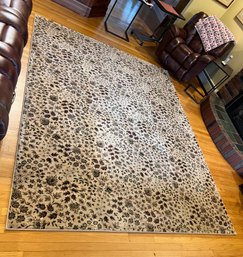 Rectangular Florally Designed Floor Rug