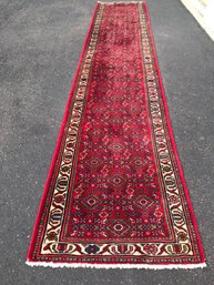 Hamadan, Hand Knotted Persian Rug, 13 Feet 3 Inch By 2 Feet 8 Inch