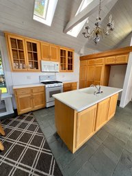 ENTIRE Kitchen Cabinets, Corian??? Sink, Including-upper, Lower, Pantry, Counters, Glass Front And Over The Fr