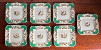 Myott Staffordshire England Chelsea Bird Square Plate Set