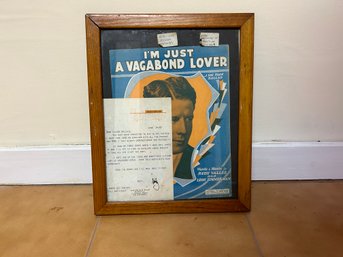 Rudys Own Personal Stationary Vagabond Lover Rudy Valee Pictured Frame