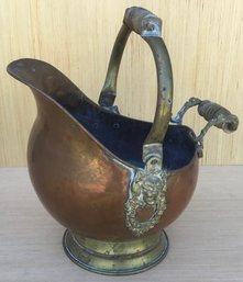 Unbelievable Lions Head Copper & Brass Coal Ash, Scuttle Bucket