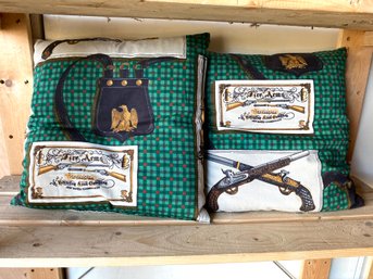 Pair Of Vintage Fire Arms Accent Pillows